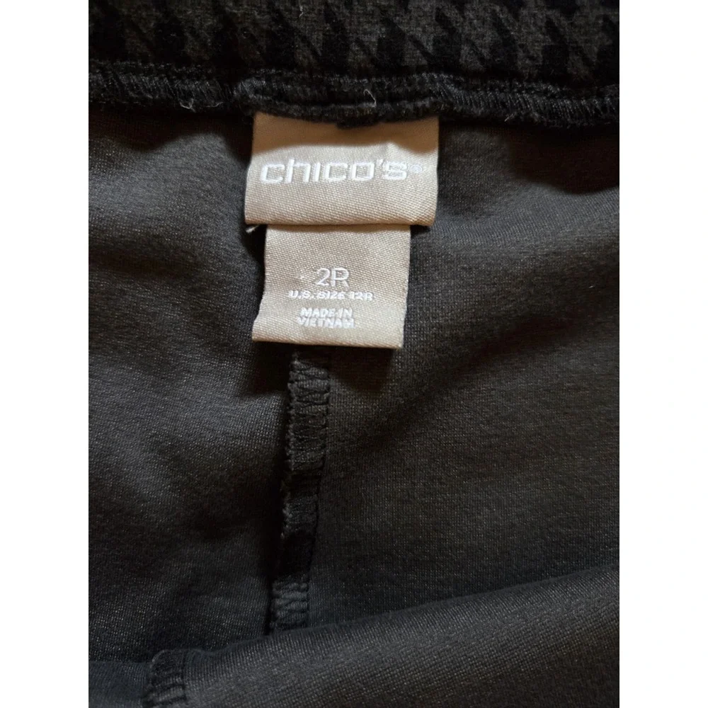Chico's‎ Gray Houndstooth Ponte Pants/Leggings Tapered 2.5 (14) Pull On